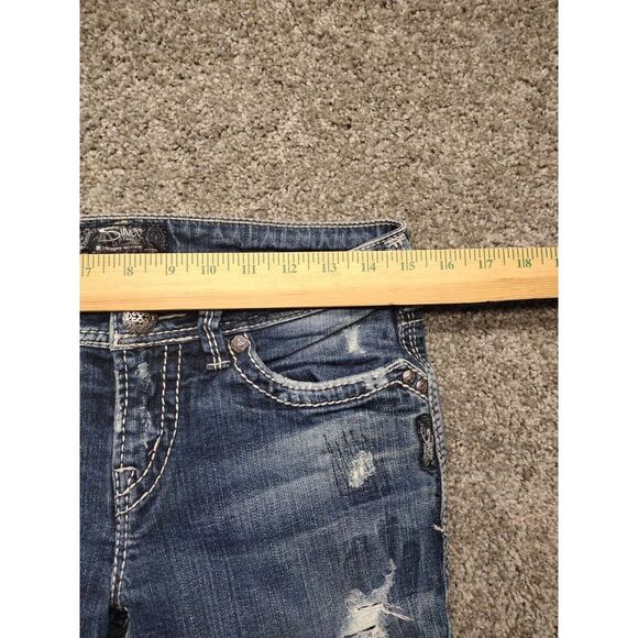 Silver Jeans Women's Size 28/L31 Aiko Baby Boot Cut Denim Jeans White Stitching - Picture 8 of 16